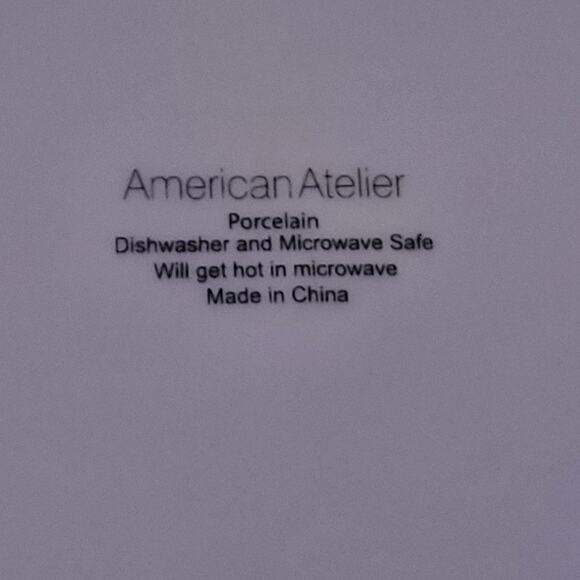 American Atelier Christmas Dinner Plates – Porcelain, 10.5",White Red Rim Set 2 - Picture 3 of 9